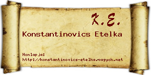 Konstantinovics Etelka névjegykártya